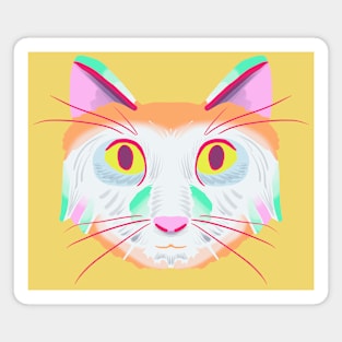 Cat Head Art Version 1 (pastel scheme) Magnet